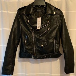 Leather biker jacket